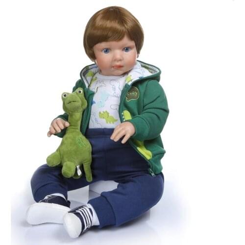 70cm Handmade Baby boy girl Dolls Realistic Soft Silicone Reborn Toddler Dolls Lifelike Vinyl Babies model Dolls Toys for Kids