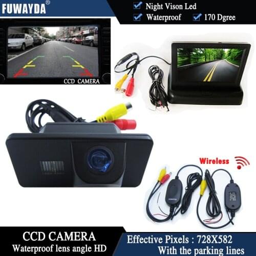 FUWAYDA wireless CCD Chip Car RearView Camera for BMW E81 E87 E90 E91 E92 E60 E61 E62 E63 E64 X5 X6+4.3Inch foldable LCD Monitor