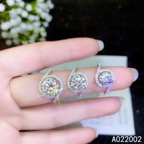 KJJEAXCMY Fine Jewelry 925 Sterling Silver Inlaid Mosang Diamond Gemstone Ladies Ring Beautiful Support Detection