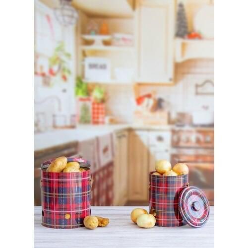 Potato-Onion Storage Container 2 Set-Plaid