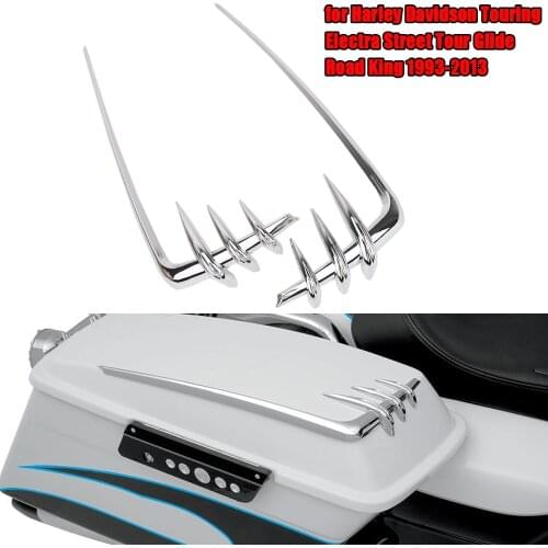 Motorcycle Saddlebag Lid Accents For Harley Davidson Touring Electra Street Tour Glide Road King 1993-2013 Chrome Tool Cover