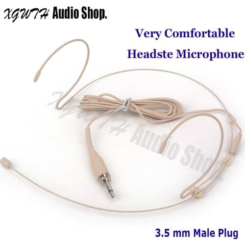 Mini Dual Earhook Condenser Cardioid Headset Microphone For Karaoke Wireless Body-Pack Transmitter 3.5mm Male Screw Thread Plug
