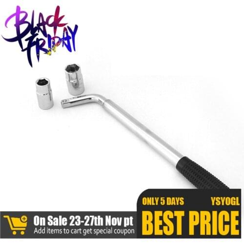 Car tire wrench set High torque extension handle with 2 double-ended sockets chrome vanadium Auto Spanner Lug Tire Repair Tools