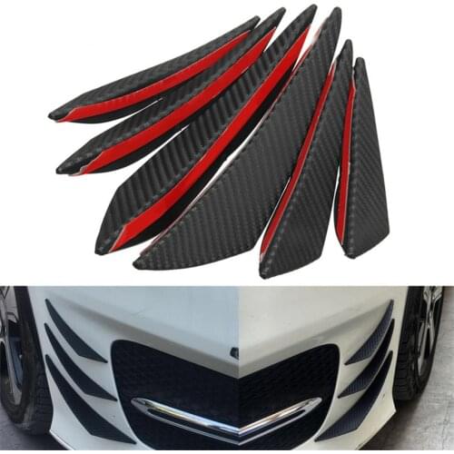 6 Pieces Car Body Front Bumper Lip Splitter Spoiler Kits black/ carbon fiber for Volkswagen vw Golf 1 2 3 4 5 6 7 mk4 mk5 mk6 m