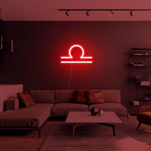 Libra Constellation Custom Neon Sign Led Light For Wedding Party Birthday Decor Room Home Decor Bar Hotel Business Logo