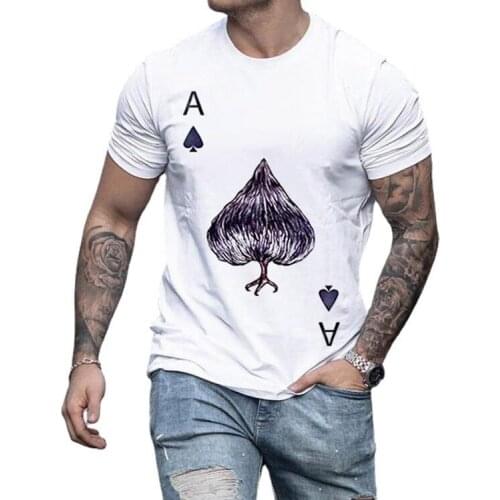 2021 New brand Poker Series fitness Running t shirt men O-neck t-shirt cotton bodybuilding Sport shirts tops gym men t shirt