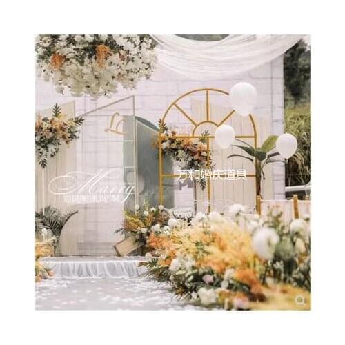 New wedding props tieyi geometric road lead wedding stage screen layout creative wedding decoration background frame