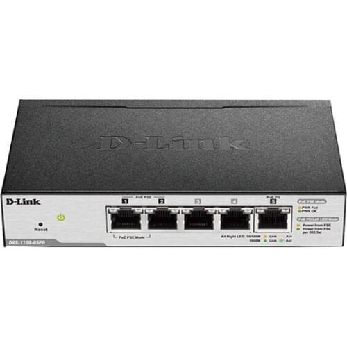 Cabinet Switch D-Link Easy Smart DGS-1100-05PD 5 Puertos RJ45 10 Gbit/s
