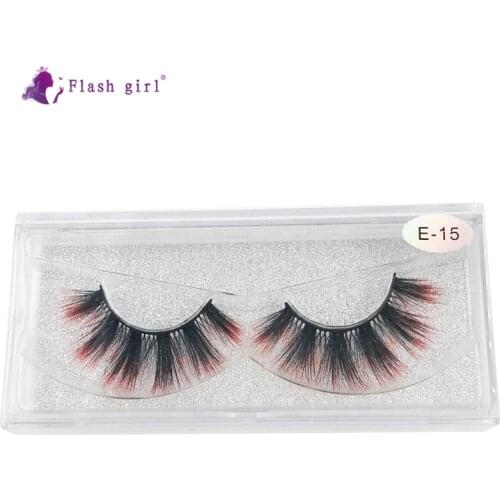 Professional 3D Mink Lashes E-15 Cruelty Free 1 Pair 100% Handmade Coforful Reusable Eyelashes Natural Long Fake Eyelash