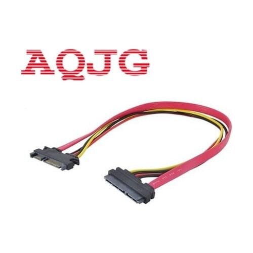 SATA Extender Cable 22Pin Male to Female 7+15 Pin Serial ATA SATA Data Power Combo Extension Cables Cord 30CM AQJG