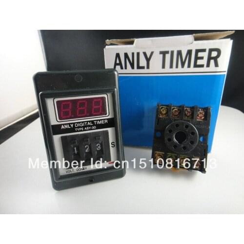 DC 24V Power ON Delay Timer Time Relay with base socket