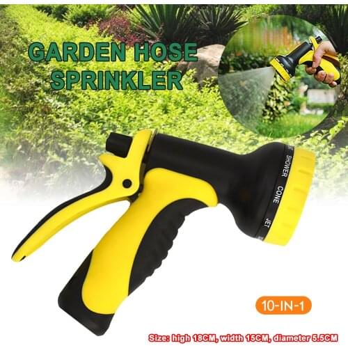 Garden Hose Pipe Spray Gun Head Soft Grip Handle Multi Pattern Water Sprayer