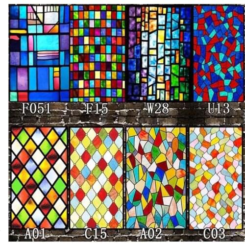 Self-adhesive window decorative films Church Static Cling Frosted stained glass window film Custom PVC home foil door sticker