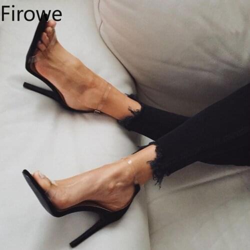 Firowe Women Fashion Transparent High Heel Sexy Sandals Womens Large Size Size 43 Clear Sandal Sandaleas De Mujer