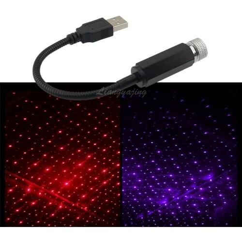 LED Car Roof Star Light Interior Starry Laser Light Ambient Projector Atmosphere Galaxy Lamp USB Decorative Lamp Auto Decoration