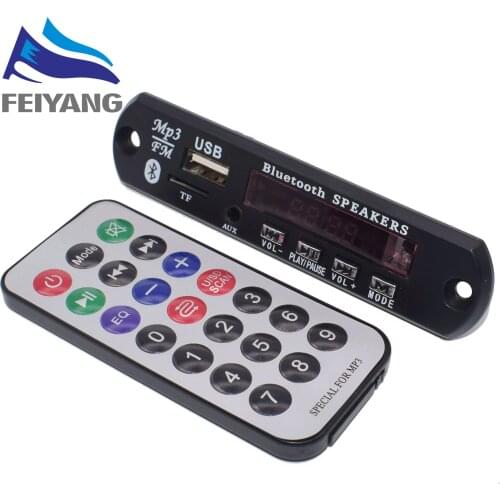 1Set Standard Wireless Bluetooth 12V MP3 WMA Decoder Board Audio Module TF USB Radio For Car