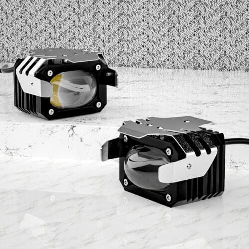 2Pcs Motorcycle Headlight LED 3-Mode Integrated High Low Beam Light for 9-48V Electric Vehicles