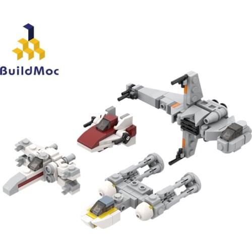 211 PCS Micro Fighters Tie Aircraft Collection Toy Boutique Out Of Print Building Blocks Bricks Set Educational Kids Gift