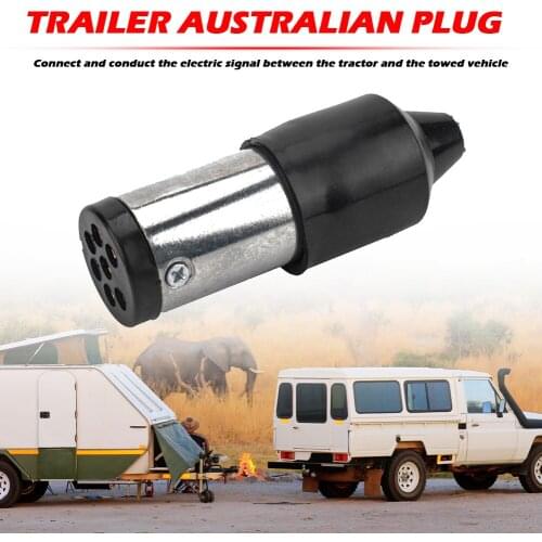 7-Pin Car Plug Connector Plastic Car Trailer Small Round Aluminum Trailer Plug Light Connector for Caravan Car Truck