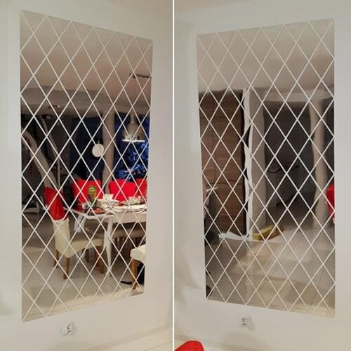 Diamonds Triangles Wall Art Acrylic Mirror Wall Sticker 3D DIY Wall Decals Art for Home Decoration Kids Rooms Living Room