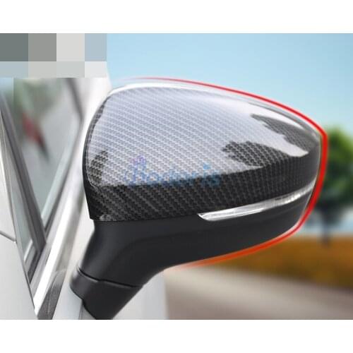 For Volkswagen VW Tiguan L 2017 2018 Carbon Fiber Color Side Rear View Overlay Protector Door Mirror Cover Auto Accessories