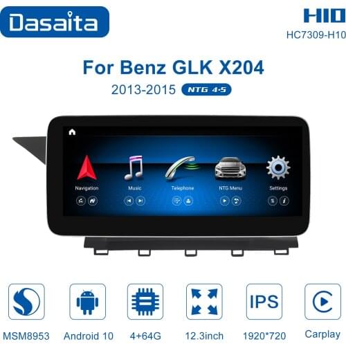 Dasaita Android 10.0 Multimedia Player Stereo Car Radio for Mercedes-Benz GLK X204 2013-2015 12.3" 1920*720 Carplay GPS