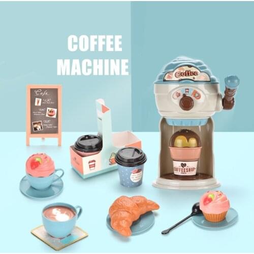New Kids Coffee Machine Pretend Play Toys for Boys Girls Groceries Ice Cream Cake Toys Set for Children Game Education Xmas Gift