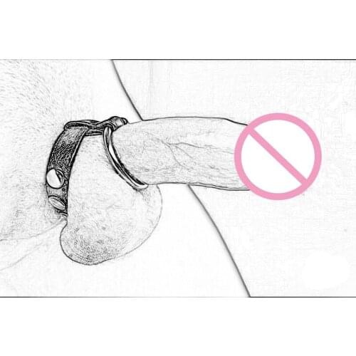BDSM Gay Toys for Adults Penis Bondage Cock Rings Leather Penis Attachment Chastity Belts with Delay Ring Sex Toys for Men Gay