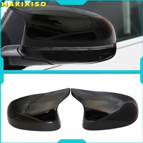 2 Pcs Glossy Balck Cover Auto Rearview Mirror Cap Covers Blind Spot Mirror Fit for BMW 2014-2018 F15 X5 & F16 X6 F26 X4 F25 X3