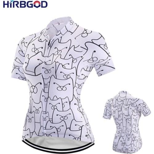 HIRBGOD Summer Shirt Bike Women Cartoon jersey Cycling Female Breathable Bike Clothing 2019 Plus Size Bicycle Wear, TYZ033-01