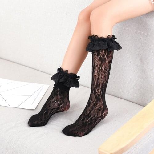 Lace Baby Girls Socks Princess Baby Knee High Wedding Mesh Toddler Girls Socks Ruffle Floral Tights Leg Warmer Socks For Kids