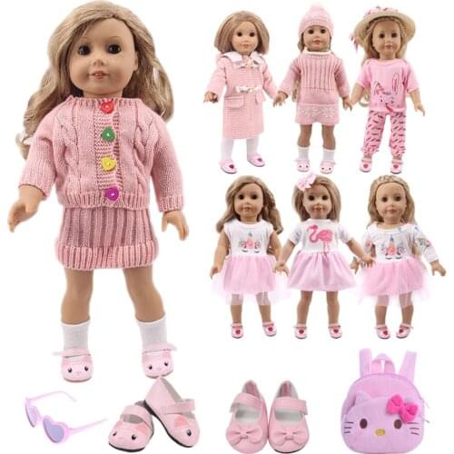 Unicorn Dress Shoes Set Fit 18Inch American&43CM Reborn New Born Baby Doll Clothes Accessories Nenuco Ropa Generation Girl Toys