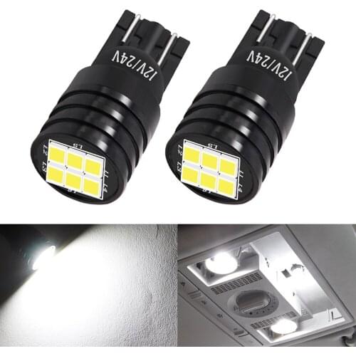 2X T10 W5W Canbus 194 LED Car Door Bulb 2016 6SMD Clearance License Parking Boot Reading Interior Light 6000K 12-24V Auto Lamp