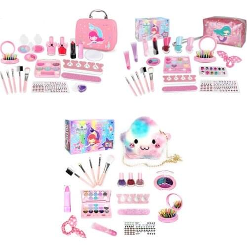 Kids Make Up Toys Set Cosmetic Beauty Set With Cosmetic Bag For Little Girls Princess Birthday Present Gifts Xmas For Children