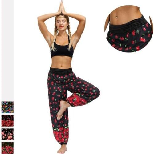 2020 NEW Women Slacks Trousers Digital printed Flower MID Waisted Fitness Pants Loose Casual Knickerbockers Sweatpants Pantss