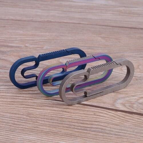 EDC Outdoor Camping Carabiner Titanium Alloy Keychain Hanging Buckle Snap Hooks 27RD