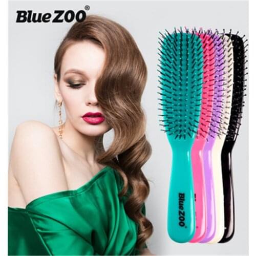 Hair Brush Hair Scalp Massage Comb Bristle Nylon Women Wet Detangle Curly Hair Brush Salon Hairdressing Styling Curly Hair Comb