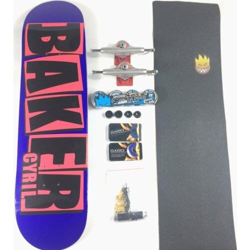 Add Gift Baker Pro Canadian Maple Skateboard Complete Set of Skateboards With All Accessories Deck Truck Wheels Graptable