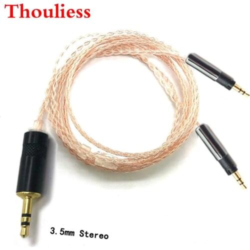 Thouliess HIFI 3.5mm 6.35mm Stereo 8 Cores 7N Single Crystal Copper Headphone Upgrade Cable for ATH-R70X headphones