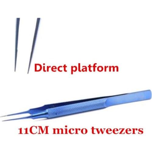 Titanium microsurgical ophthalmology instruments 11cm microscopic tweezers Direct platform tweezers forceps experimental tool