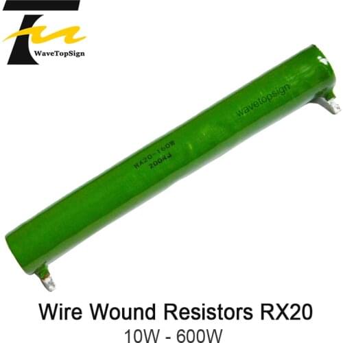 WaveTopSign High-Power Tube Type Wire Wound Resistors RX20 Ceramic Resistor 10W-600W