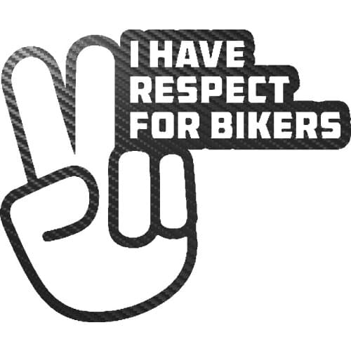 ChienHow 15*12.5cm I Have Respect for Bikers Vinyl Carbon Fiber Funny Car Stickers 3D JDM Stickers on Auto Motorcycle Decals