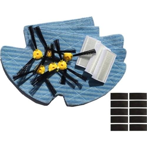 Robot Vacuum Cleaner Parts Hepa Filter&Side brush&Mop Cloth Set for Haier T320 T321 T325 Series Spare Parts accessories