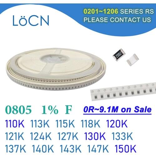 0805 1% 5000PCS SMD Resistor F 110K 113K 115K 118K 120K 121K 124K 127K 130K 133K 137K 140K 143K 147K 150K 2012 OHM