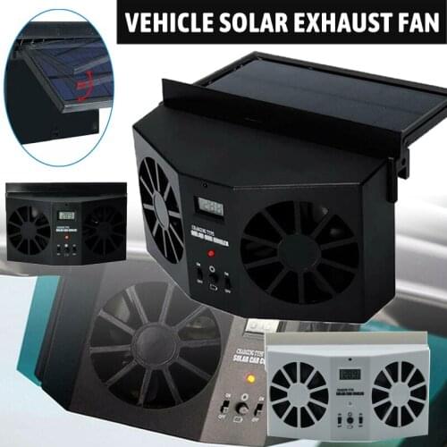 Car Window Cooling Exhaust Fan Solar Powered Dual Air Vent Radiator Cooler Fans Solar Powered Exhaust Fan Eliminates Peculiar