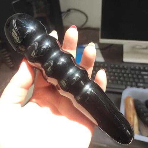 1pcs Reiki Stick natural crystal Obsidian massage stick Crystal healing stone Massage Polished Metaphysical Healing Wand