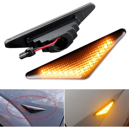 2Pcs Smoke Amber Led Side Marker Turn Signal Light For Ford MONDEO 2000-2007 MK3 FOCUS MK1 1998-2004 Sequential Blinker Light