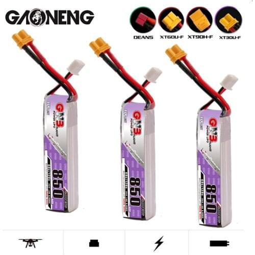 3Pcs GNB 7.6V 2S 850mAh Max 120C HV Lipo Battery T/XT60U-F/XT90H-F/XT30U-F Plug for FPV Racing Cine Whoop BetaFPV Drone RC Part