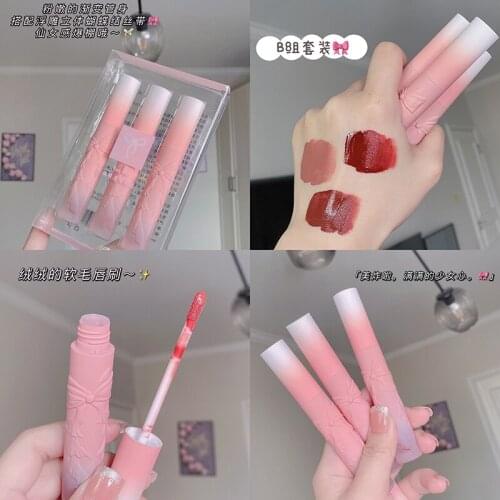 3PCS/SET Waterproof Velvet Matte Lipstick Sexy Colors Pigmented Makeup Lip Gloss Long Lasting Lip Stick Lip Tint Lip Makeup