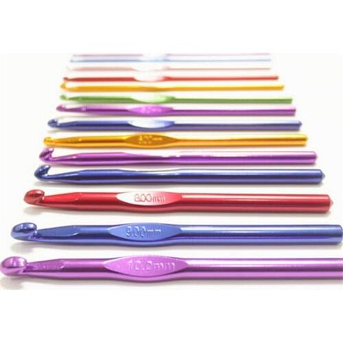4/8/12set 2.0-8.0mm aluminum oxide knitting needles crochet hook weave crochet needles 2020 hot sale